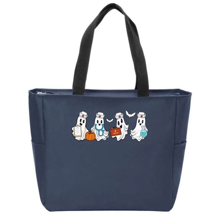 Nurse Halloween Ghost Festive Zip Tote Bag