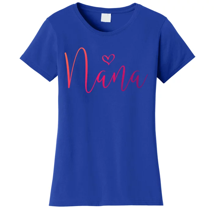 Nana Heart Grandma Christmas MotherS Day Gift Women's T-Shirt