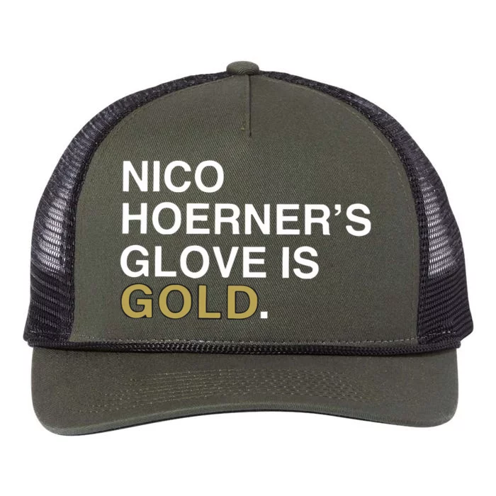 Nico Hoerner’S Glove Is Gold Retro Rope Trucker Hat Cap