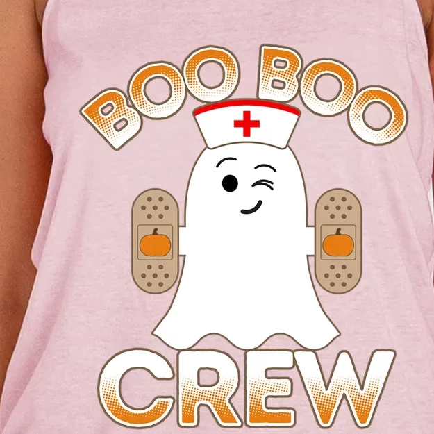 Nurse Halloween Gift For Hospital School Nurse Boo Boo Crew Gift Women's Knotted Racerback Tank