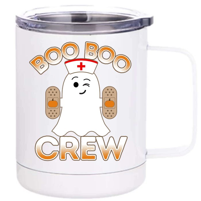 Nurse Halloween Gift For Hospital School Nurse Boo Boo Crew Gift Front & Back 12oz Stainless Steel Tumbler Cup