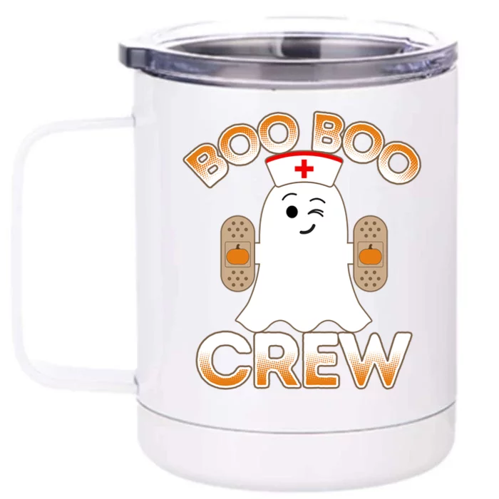 Nurse Halloween Gift For Hospital School Nurse Boo Boo Crew Gift Front & Back 12oz Stainless Steel Tumbler Cup