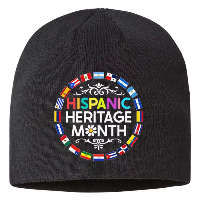 National Hispanic Heritage Month All Countries Flags 8 1/2in Sustainable Knit Beanie