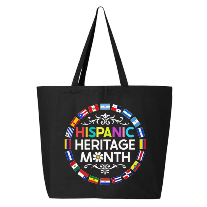 National Hispanic Heritage Month All Countries Flags 25L Jumbo Tote