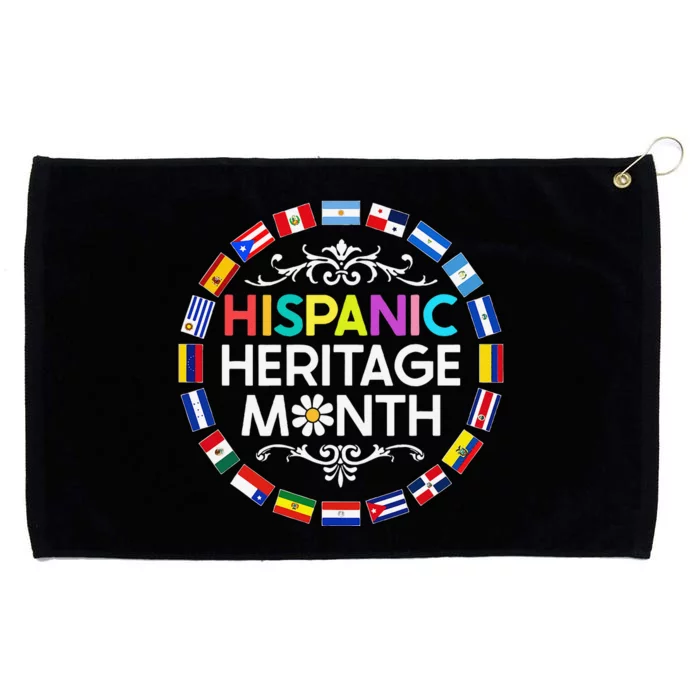 National Hispanic Heritage Month All Countries Flags Grommeted Golf Towel