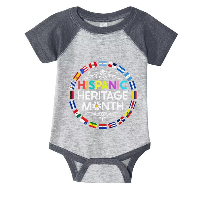 National Hispanic Heritage Month All Countries Flags Infant Baby Jersey Bodysuit