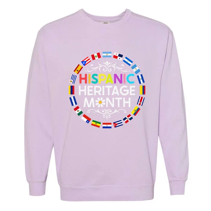 National Hispanic Heritage Month All Countries Flags Garment-Dyed Sweatshirt