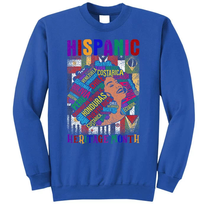 National Hispanic Heritage Month Latina Woman All Countries Tall Sweatshirt