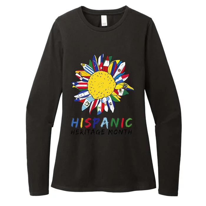 National Hispanic Heritage Month Sunflower All Countries Womens CVC Long Sleeve Shirt