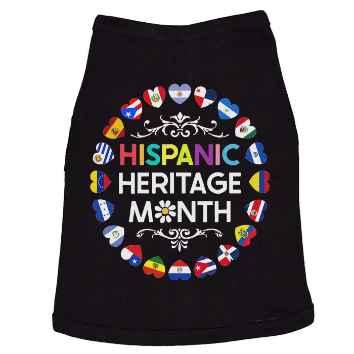 National Hispanic Heritage Month All Countries Flags Hearts Doggie Tank