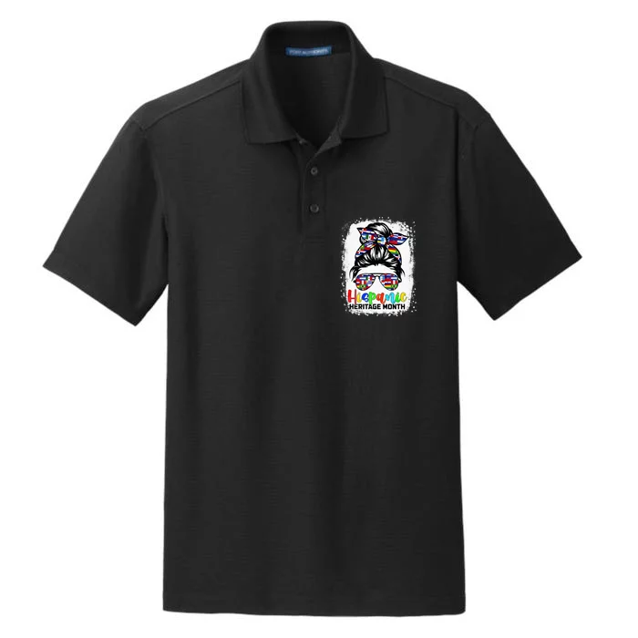 National Hispanic Heritage Month Messy Bun Countries Flags Dry Zone Grid Performance Polo