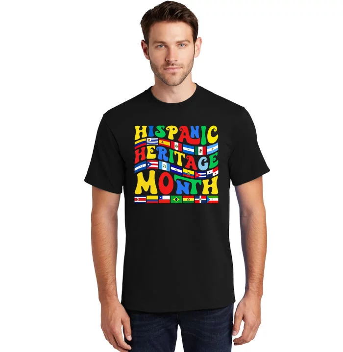 National Hispanic Heritage Month Countries Flags Tall T-Shirt