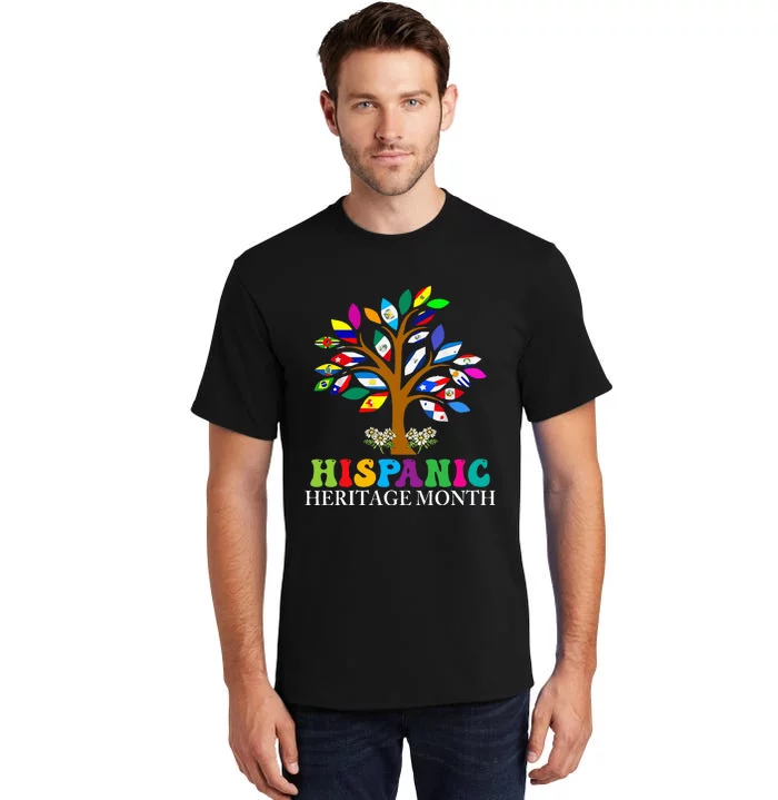 National Hispanic Heritage Month Cute Tree Country Flags Tall T-Shirt