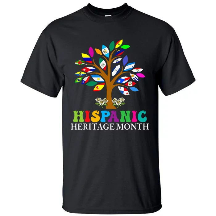 National Hispanic Heritage Month Cute Tree Country Flags Tall T-Shirt