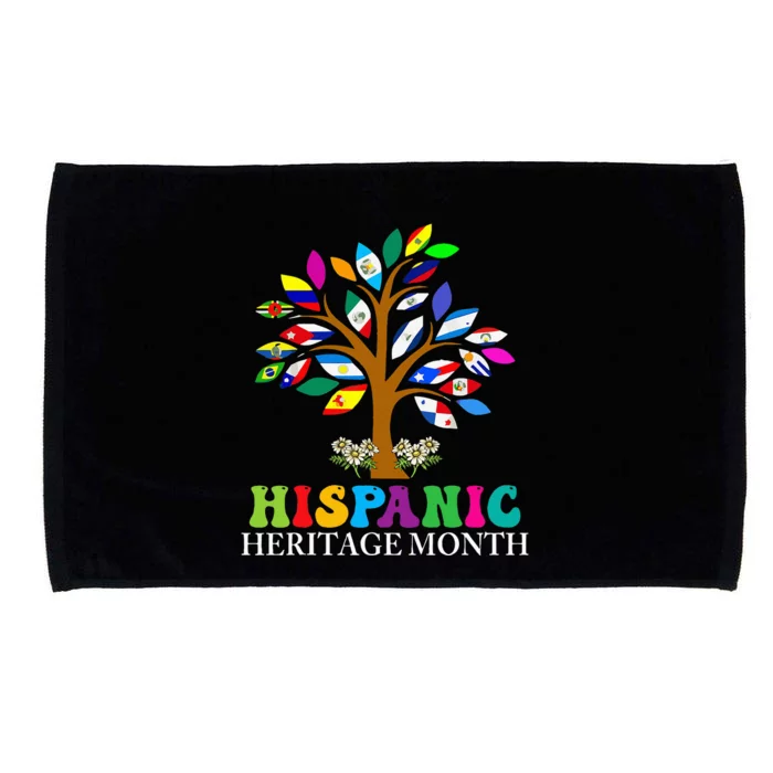 National Hispanic Heritage Month Cute Tree Country Flags Microfiber Hand Towel