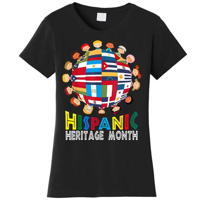 National Hispanic Heritage Month Children Latin Flags Women's T-Shirt