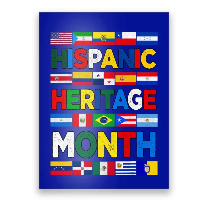 National Hispanic Heritage Month All Countries Flags Poster