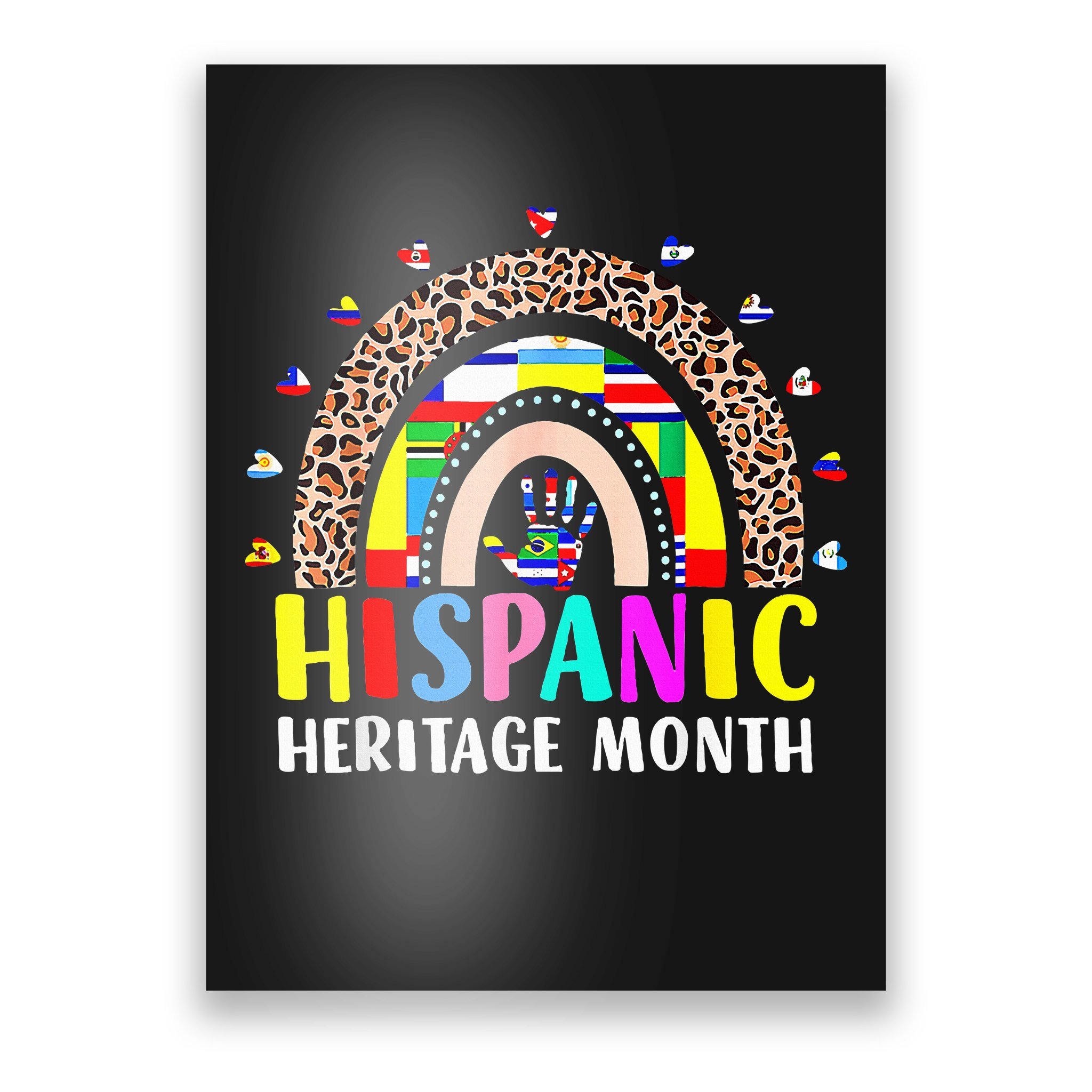 National Hispanic Heritage Month Rainbow All Countries Flags Poster Teeshirtpalace 5498