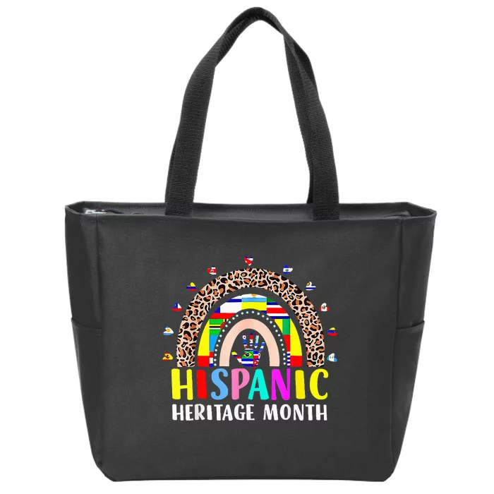 National Hispanic Heritage Month Rainbow All Countries Flags Zip Tote Bag