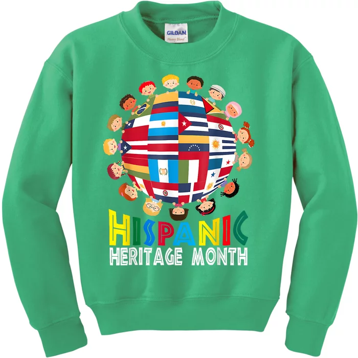 National Hispanic Heritage Month Children Latin Flags Kids Sweatshirt