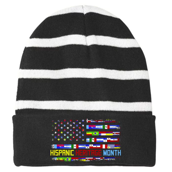 National Hispanic Heritage Month Striped Beanie with Solid Band