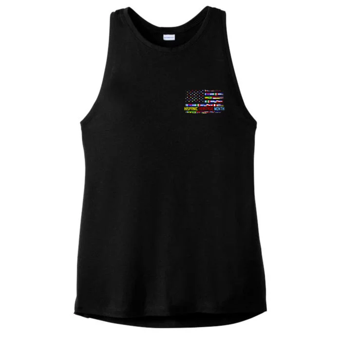 National Hispanic Heritage Month Front And Back Front & Back Ladies Tri-Blend Wicking Tank