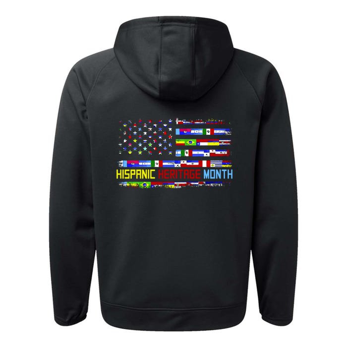 National Hispanic Heritage Month Front And Back Front & Back Performance Fleece Hoodie