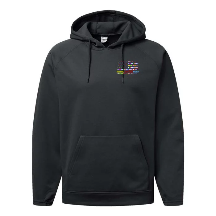 National Hispanic Heritage Month Front And Back Front & Back Performance Fleece Hoodie