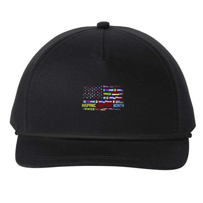 National Hispanic Heritage Month Front And Back Front & Back Snapback Five-Panel Rope Hat