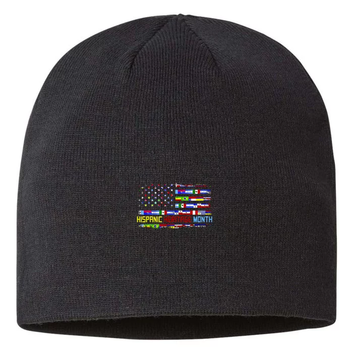 National Hispanic Heritage Month Front And Back Front & Back 8 1/2in Sustainable Knit Beanie