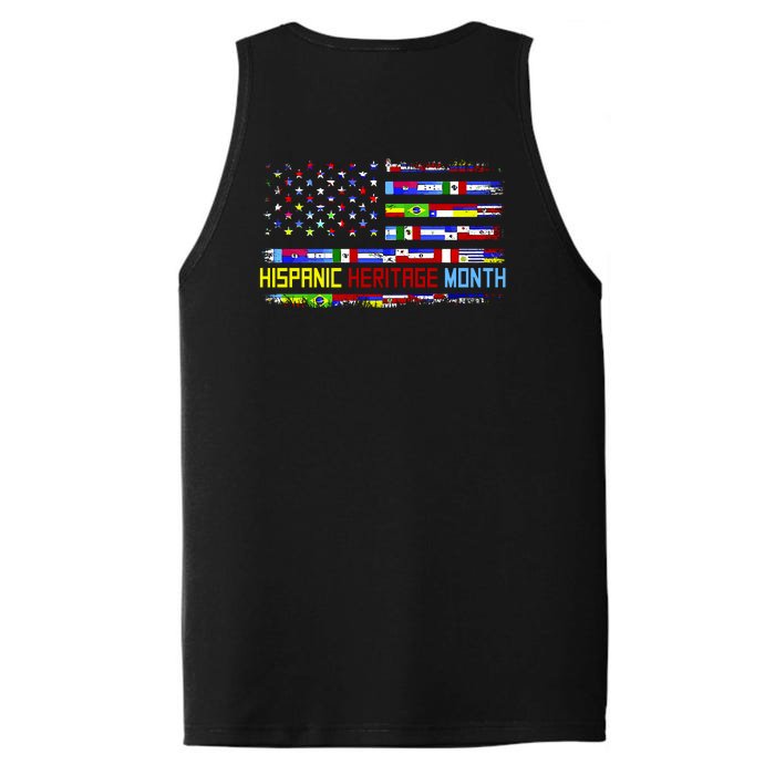 National Hispanic Heritage Month Front And Back Front & Back Performance Tank