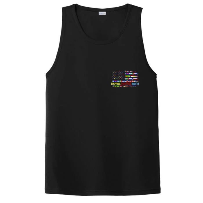 National Hispanic Heritage Month Front And Back Front & Back Performance Tank