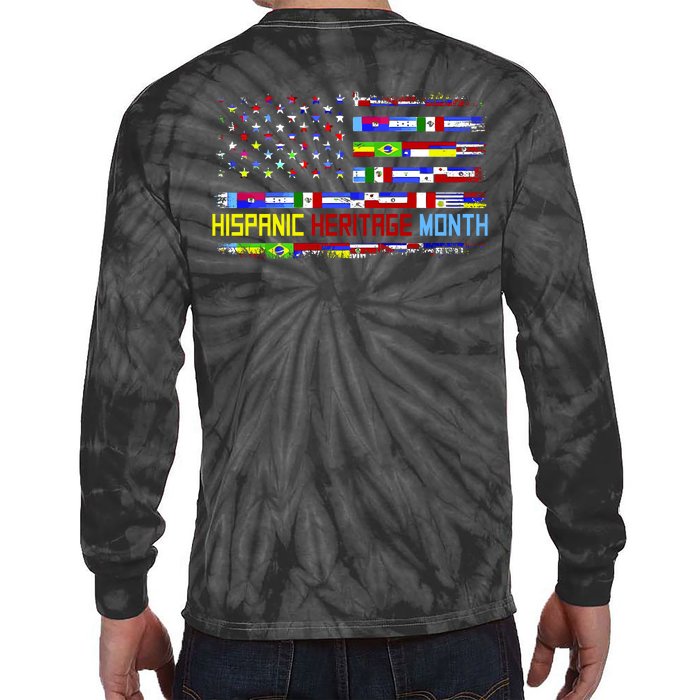 National Hispanic Heritage Month Front And Back Front & Back Tie-Dye Long Sleeve Shirt