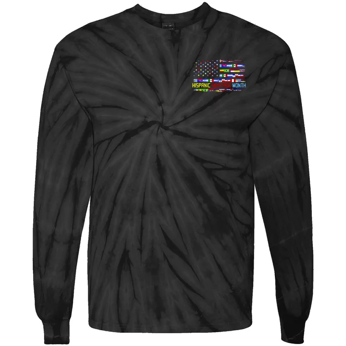 National Hispanic Heritage Month Front And Back Front & Back Tie-Dye Long Sleeve Shirt