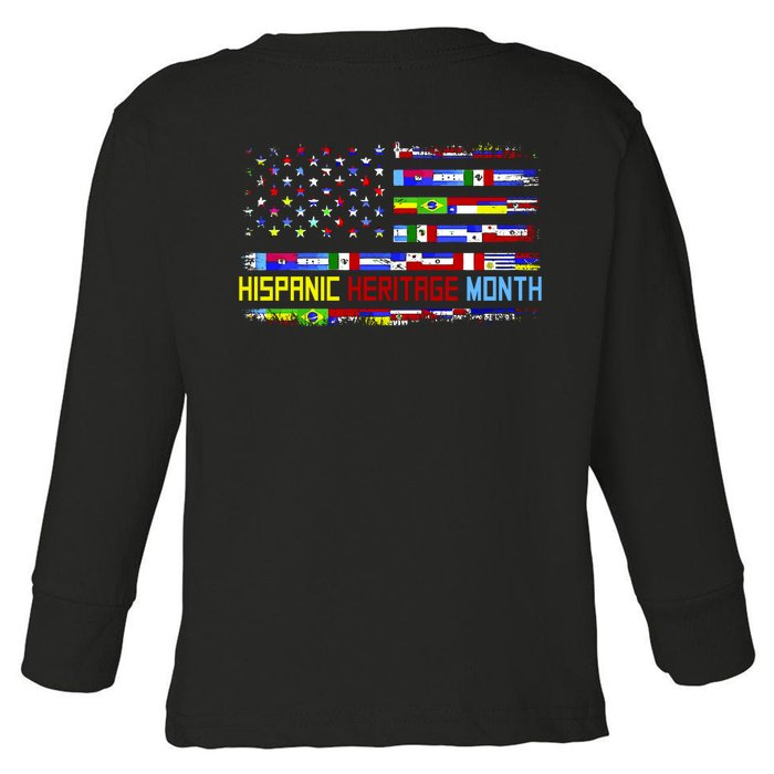 National Hispanic Heritage Month Front And Back Front & Back Toddler Long Sleeve Shirt