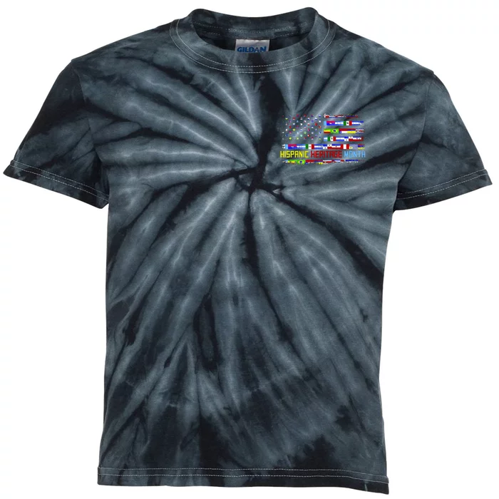 National Hispanic Heritage Month Front And Back Front & Back Kids Tie-Dye T-Shirt