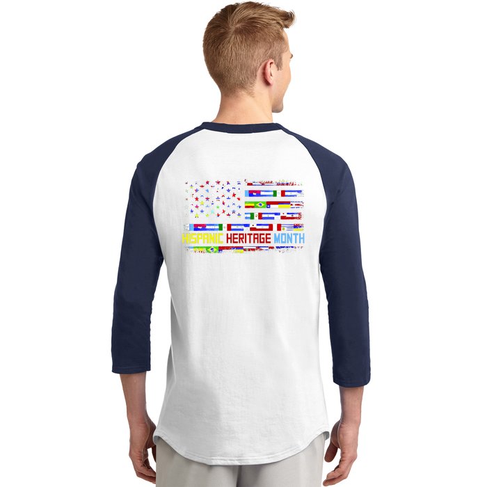 National Hispanic Heritage Month Front And Back Front & Back Baseball Sleeve Shirt