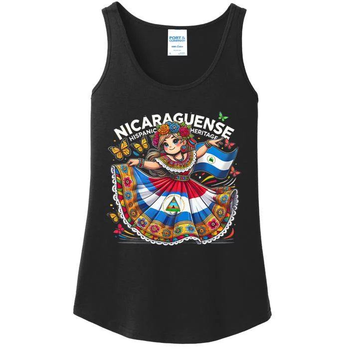 Nicaragua Hispanic Heritage Month Celebration Ladies Essential Tank