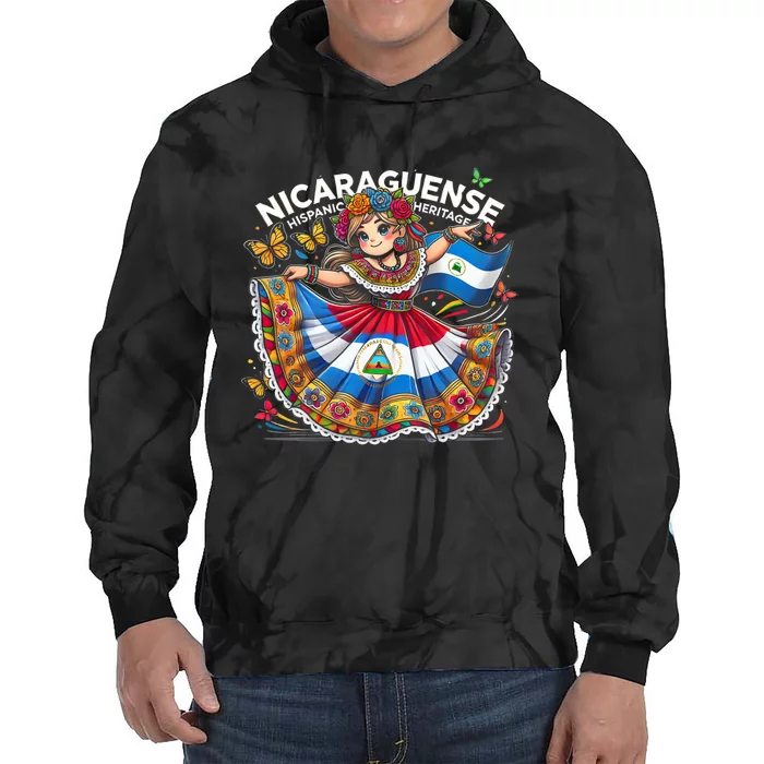 Nicaragua Hispanic Heritage Month Celebration Tie Dye Hoodie