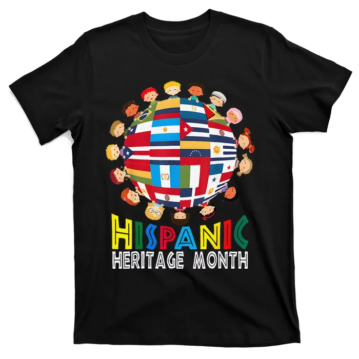 National Hispanic Heritage Month Children Latin Flags Gift T-Shirt