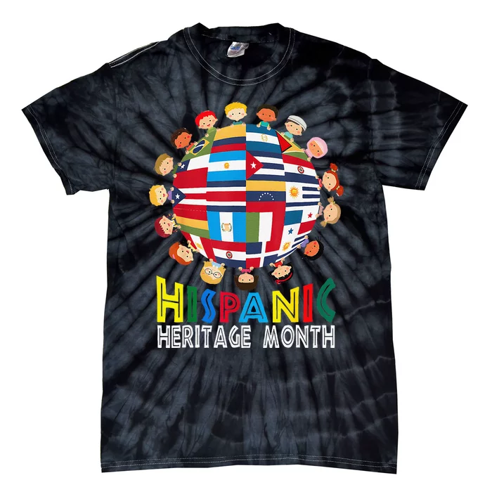 National Hispanic Heritage Month Children Latin Flags Gift Tie-Dye T-Shirt