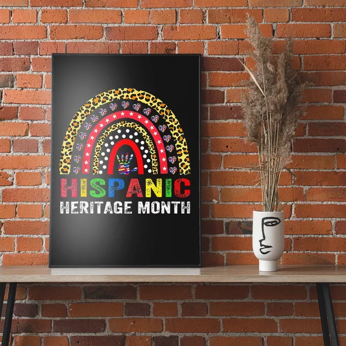 National Hispanic Heritage Month Rainbow Hand All Countries Poster