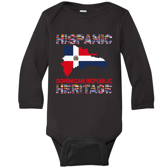 National Hispanic Heritage Month Dominican Republic Flag Baby Long Sleeve Bodysuit