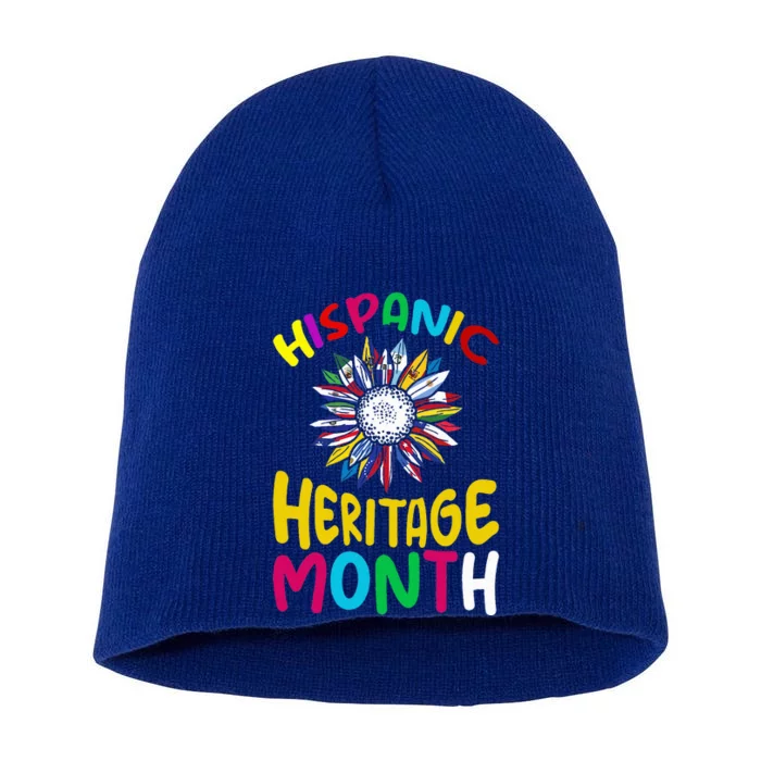 National Hispanic Heritage Month Sunflower All Countries Short Acrylic Beanie