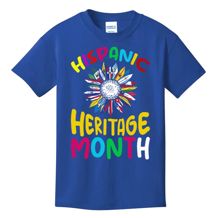 National Hispanic Heritage Month Sunflower All Countries Kids T-Shirt