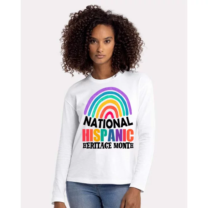 National Hispanic Heritage Month Rainbow Womens Cotton Relaxed Long Sleeve T-Shirt