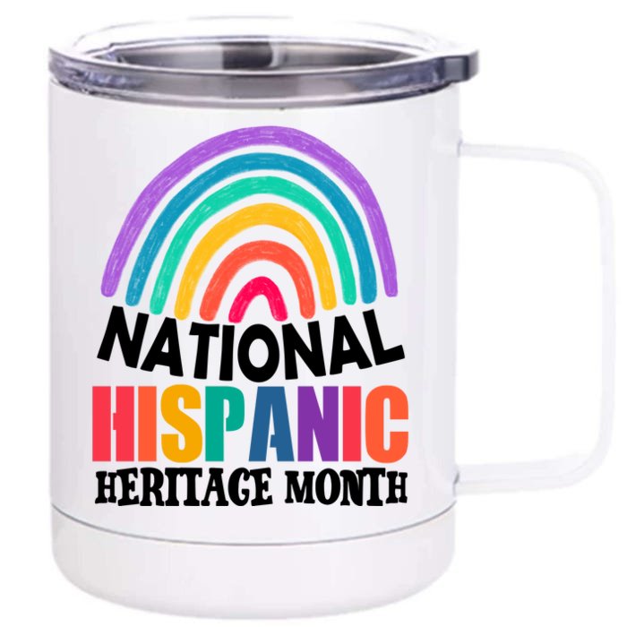 National Hispanic Heritage Month Rainbow Front & Back 12oz Stainless Steel Tumbler Cup