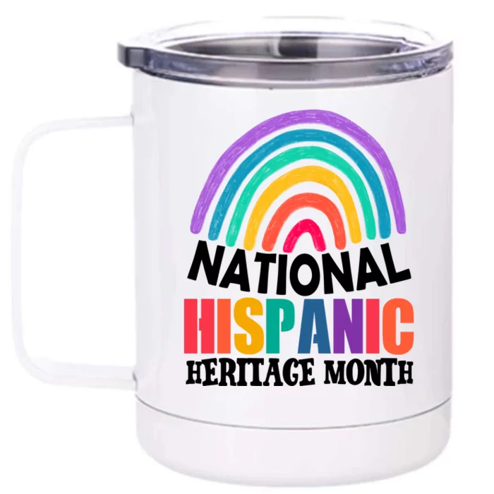 National Hispanic Heritage Month Rainbow Front & Back 12oz Stainless Steel Tumbler Cup