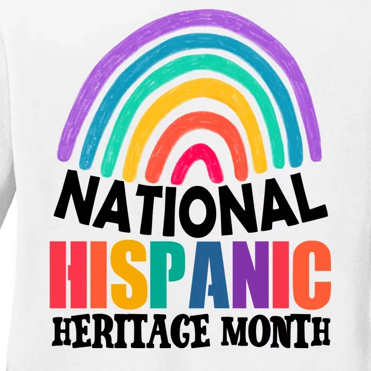 National Hispanic Heritage Month Rainbow Ladies Long Sleeve Shirt