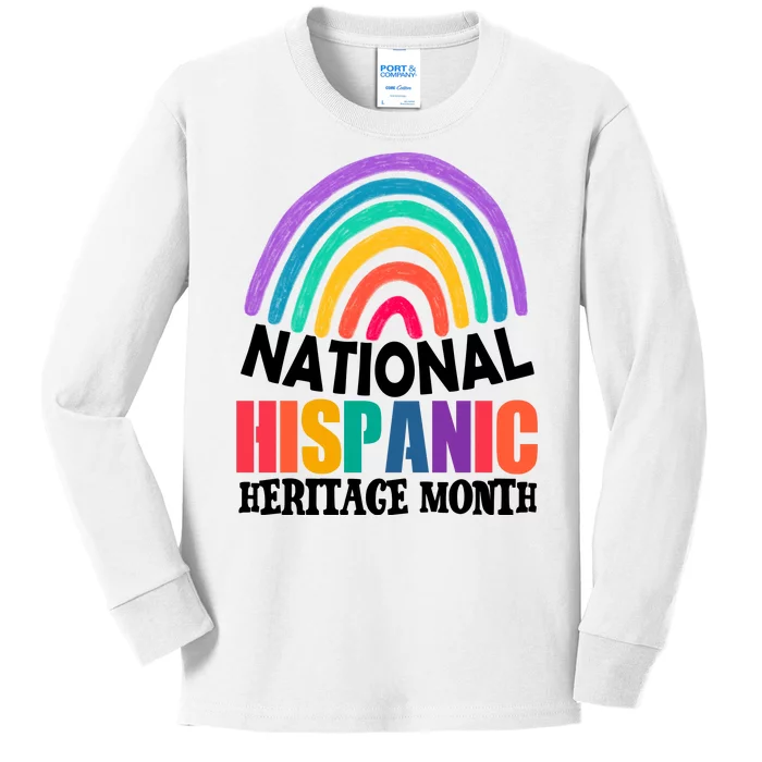 National Hispanic Heritage Month Rainbow Kids Long Sleeve Shirt